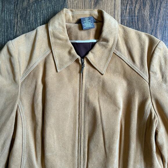 George Designs by Mark Eisen Genuine Leather Jacket Saddle Brown Women’s L 12/14 - Picture 3 of 15